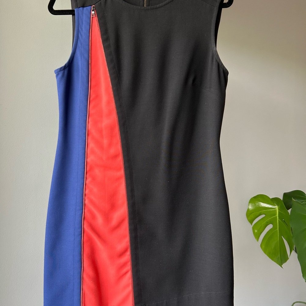 BCBGMaxAzria Asymmetrical Dress - Black, Red, Blue